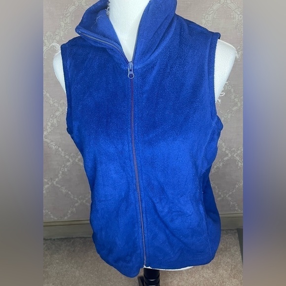 LANDS' END WOMEN’S POLARTEC ROYAL BLUE FLEECE FULL ZIP VEST SIZE SP - Picture 3 of 5